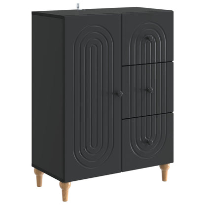 vidaXL Sideboard with Drawer Black 66 x 34.5 x 90 cm Engineered Wood