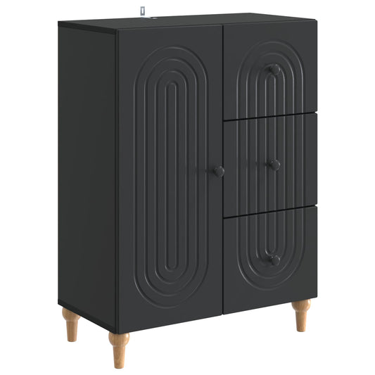 vidaXL Sideboard with Drawer Black 66 x 34.5 x 90 cm Engineered Wood