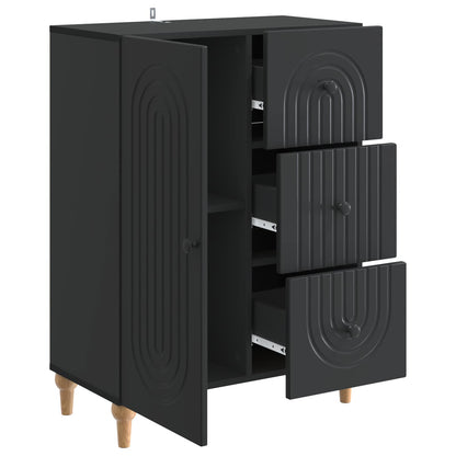 vidaXL Sideboard with Drawer Black 66 x 34.5 x 90 cm Engineered Wood