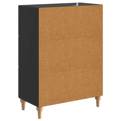vidaXL Sideboard with Drawer Black 66 x 34.5 x 90 cm Engineered Wood