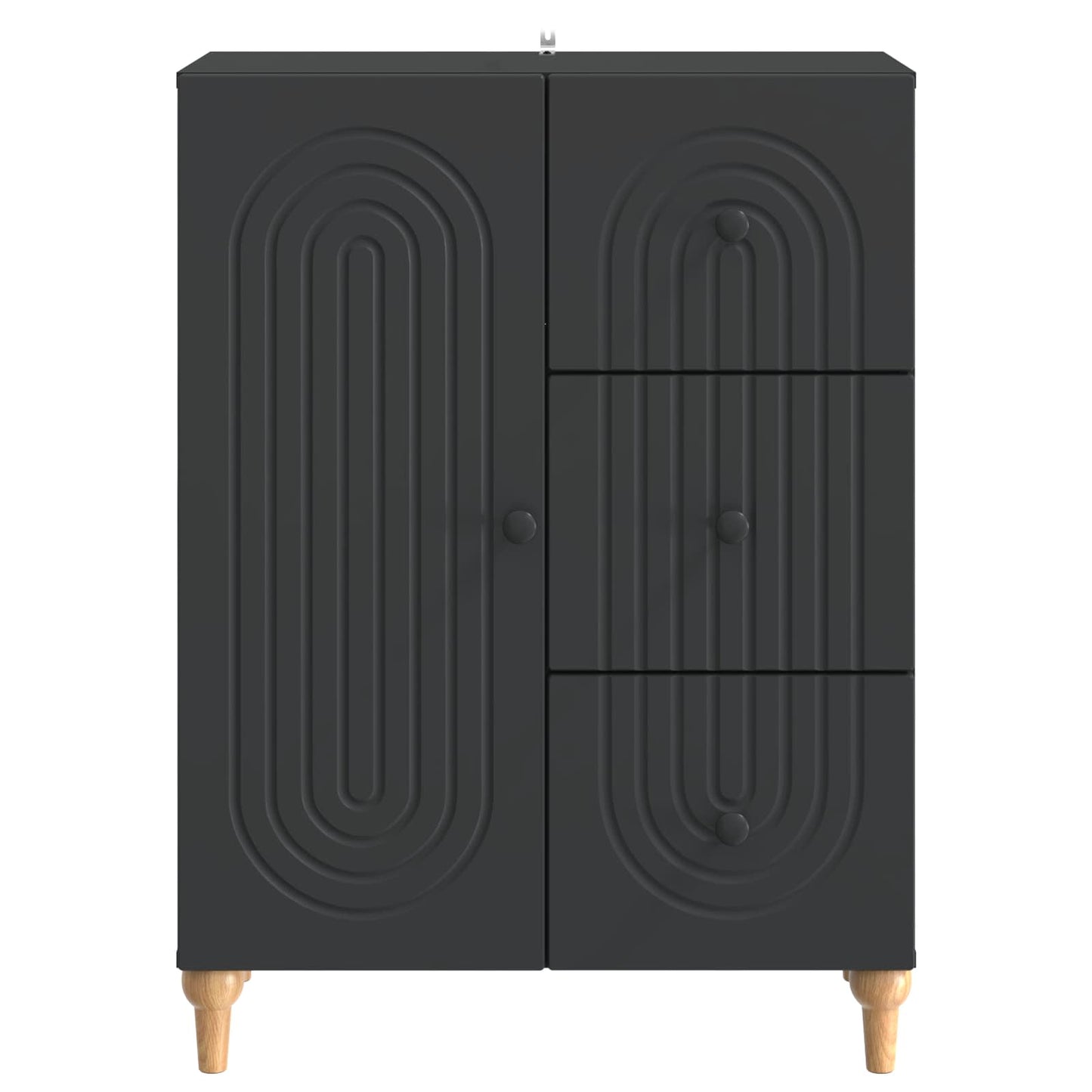 vidaXL Sideboard with Drawer Black 66 x 34.5 x 90 cm Engineered Wood