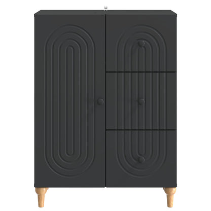 vidaXL Sideboard with Drawer Black 66 x 34.5 x 90 cm Engineered Wood
