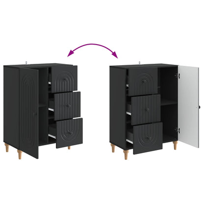 vidaXL Sideboard with Drawer Black 66 x 34.5 x 90 cm Engineered Wood