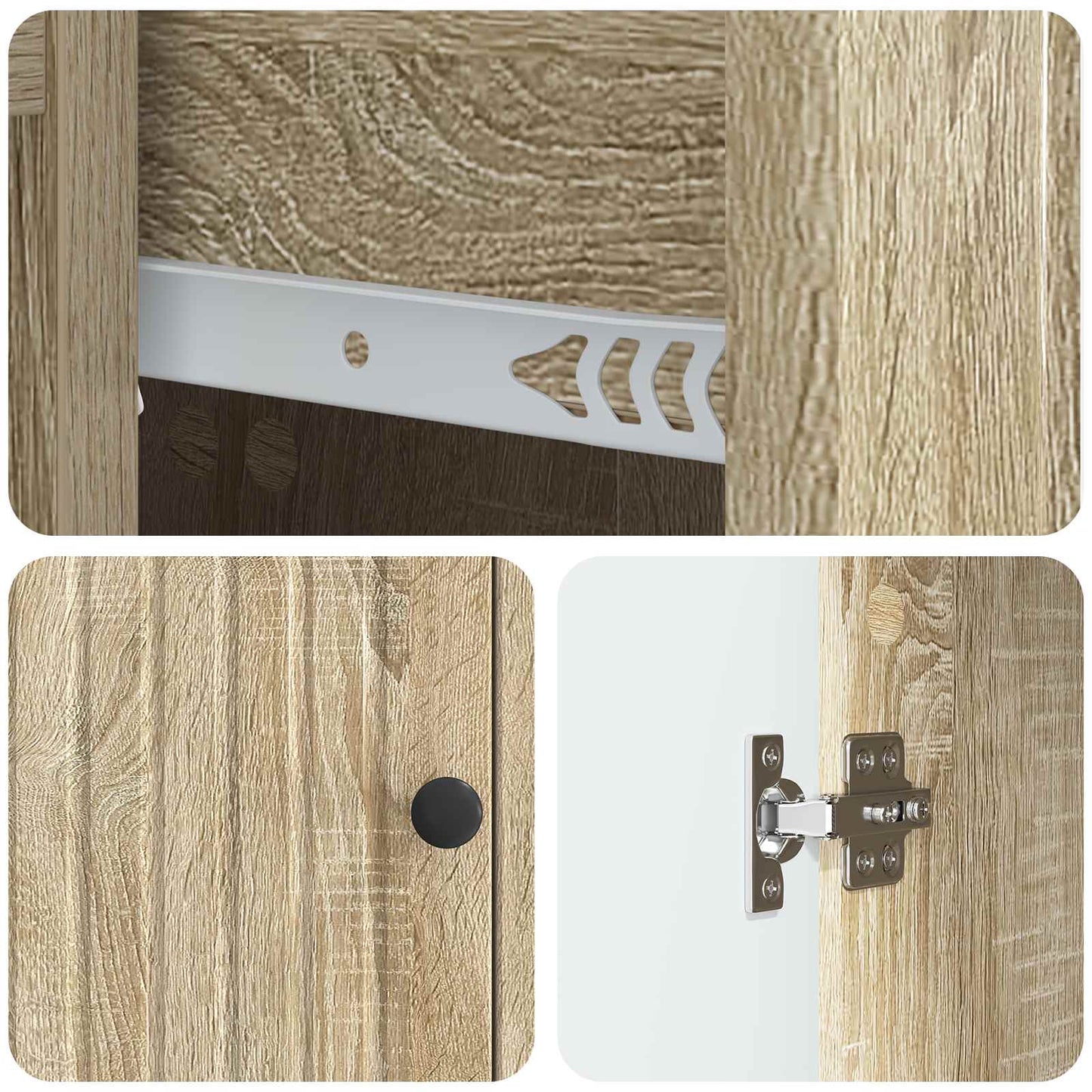 vidaXL Sideboard Sonoma Oak 66 x 34.5 x 90 cm Engineered Wood