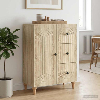 vidaXL Sideboard Sonoma Oak 66 x 34.5 x 90 cm Engineered Wood