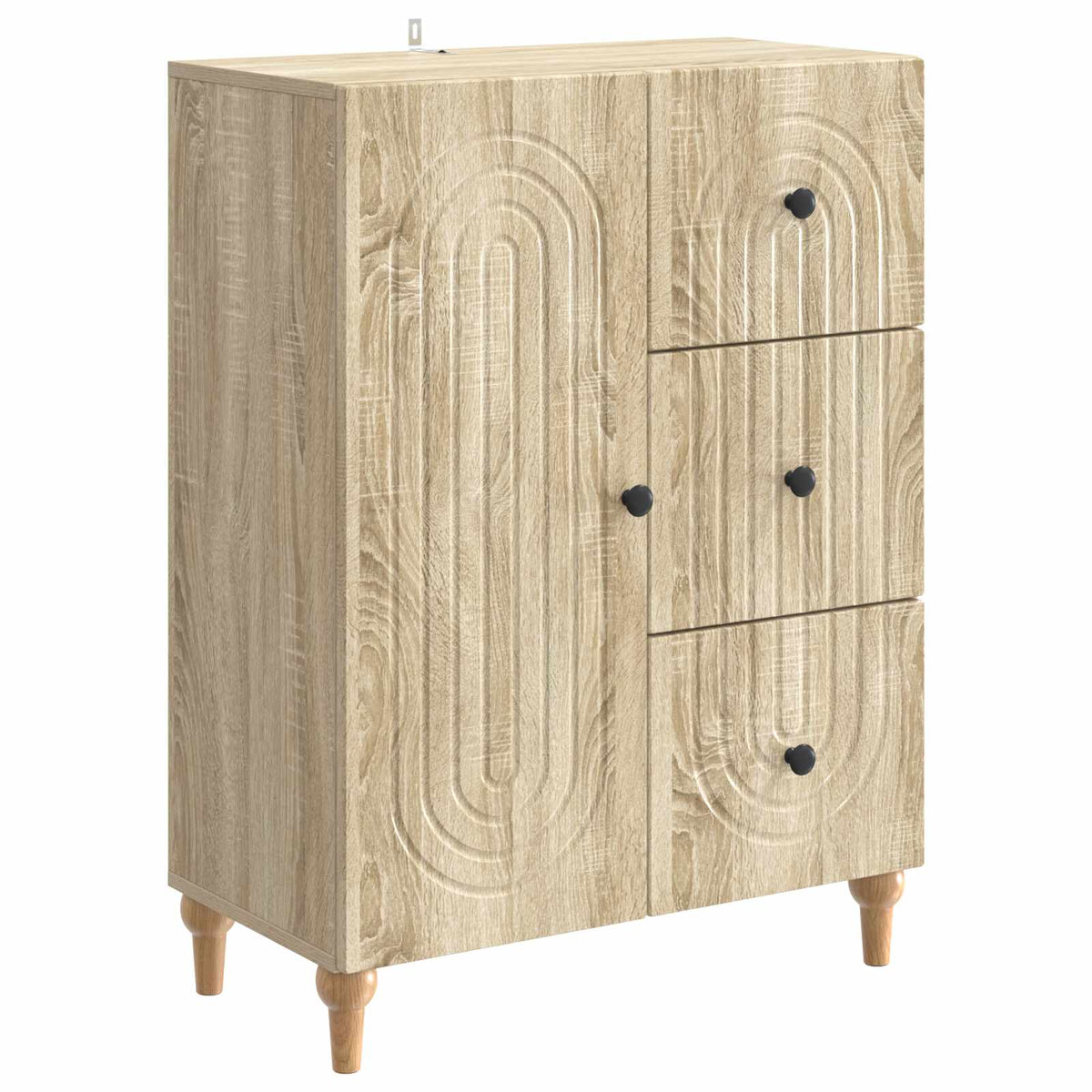 vidaXL Sideboard Sonoma Oak 66 x 34.5 x 90 cm Engineered Wood