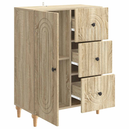 vidaXL Sideboard Sonoma Oak 66 x 34.5 x 90 cm Engineered Wood