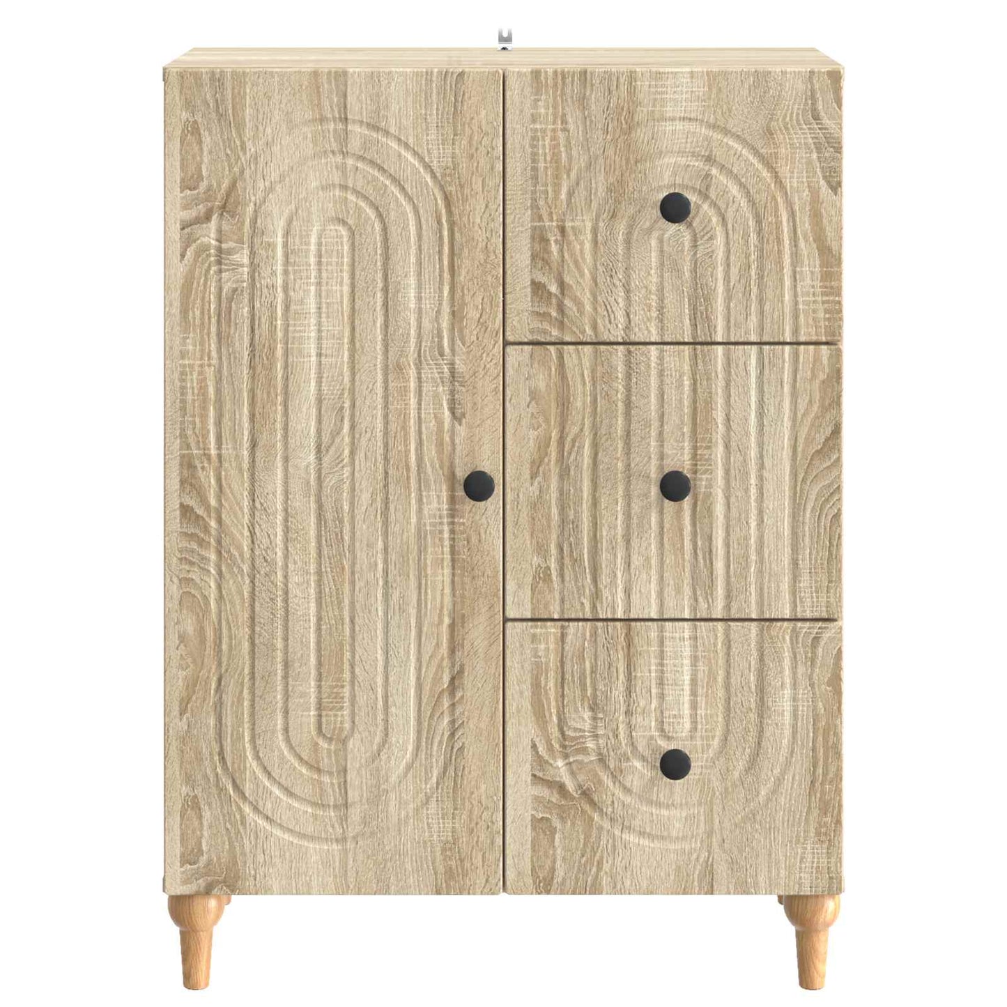vidaXL Sideboard Sonoma Oak 66 x 34.5 x 90 cm Engineered Wood