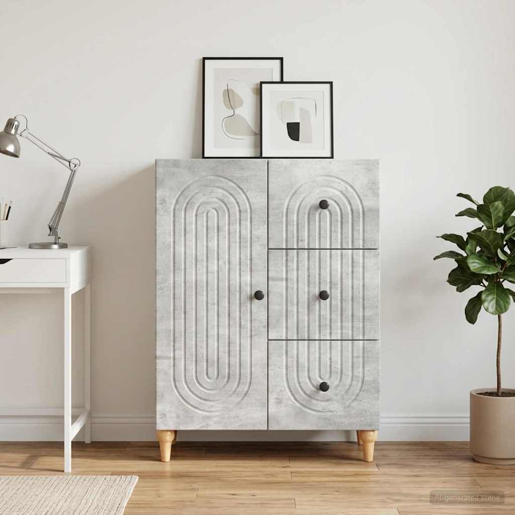 vidaXL Sideboard Concrete Grey 66 x 34.5 x 90 cm Engineered Wood