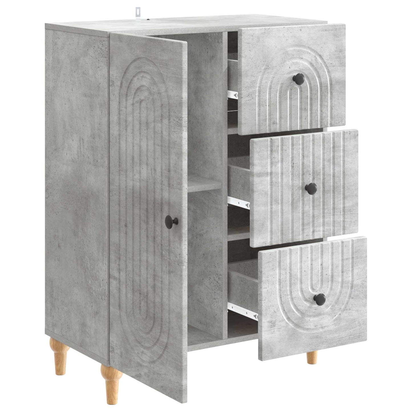 vidaXL Sideboard Concrete Grey 66 x 34.5 x 90 cm Engineered Wood