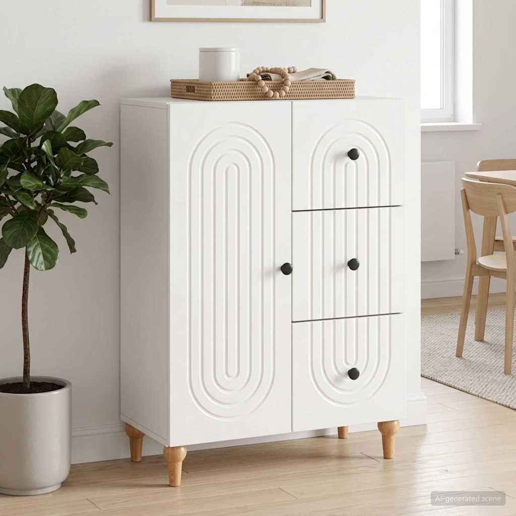 vidaXL Sideboard High Gloss White 66 x 34.5 x 90 cm Engineered Wood