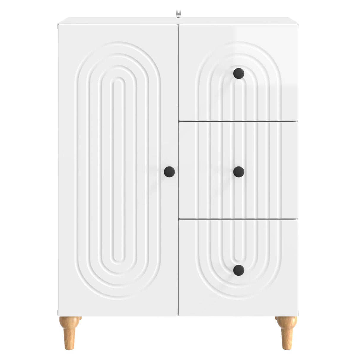 vidaXL Sideboard High Gloss White 66 x 34.5 x 90 cm Engineered Wood