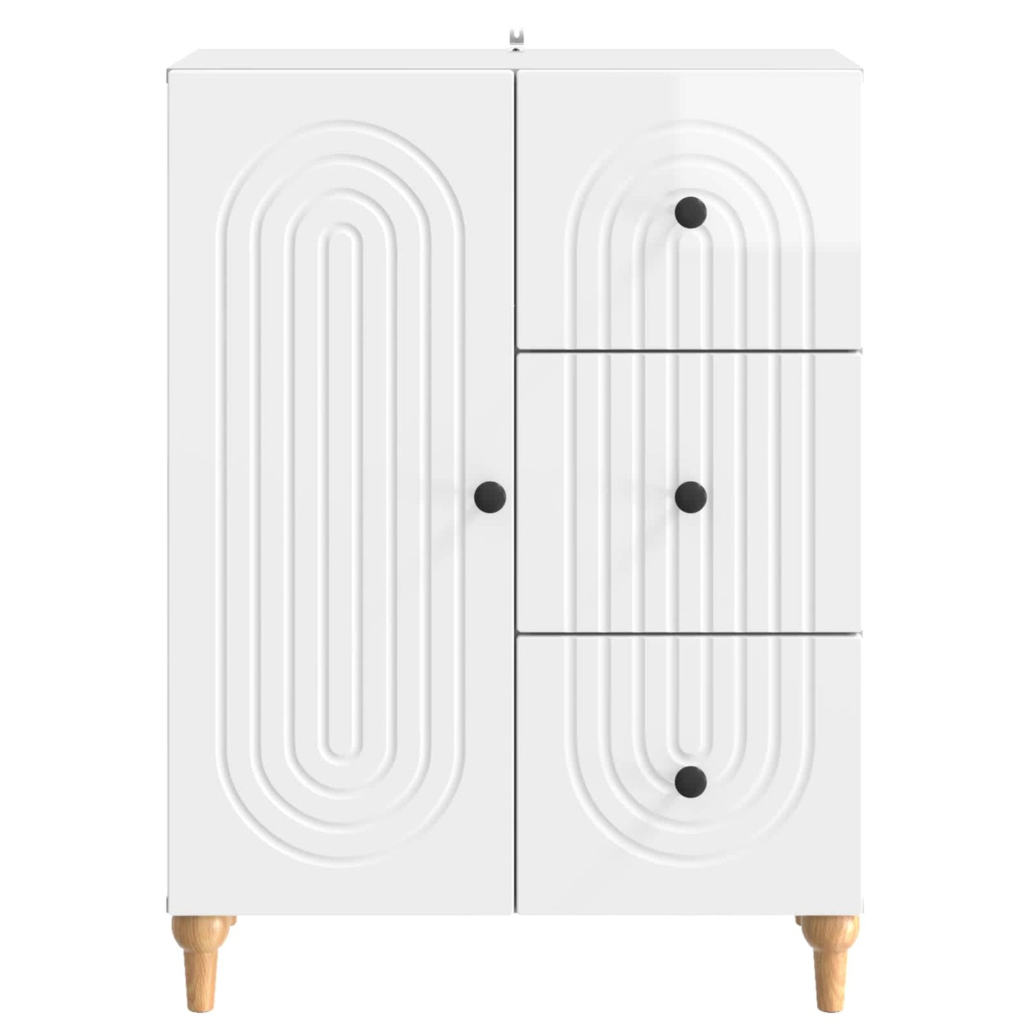 vidaXL Sideboard High Gloss White 66 x 34.5 x 90 cm Engineered Wood