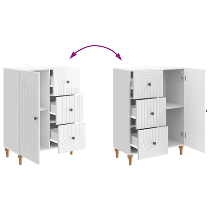 vidaXL Sideboard High Gloss White 66 x 34.5 x 90 cm Engineered Wood