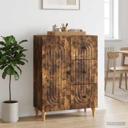 vidaXL Sideboard Smoked Oak 66 x 34.5 x 90 cm Engineered Wood