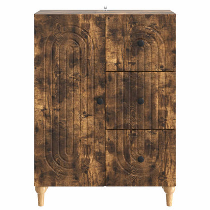 vidaXL Sideboard Smoked Oak 66 x 34.5 x 90 cm Engineered Wood