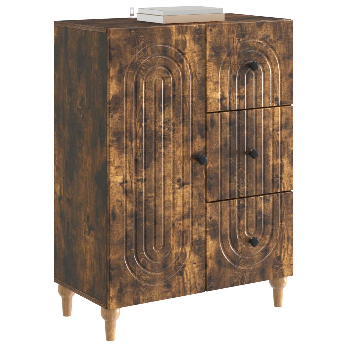 vidaXL Sideboard Smoked Oak 66 x 34.5 x 90 cm Engineered Wood
