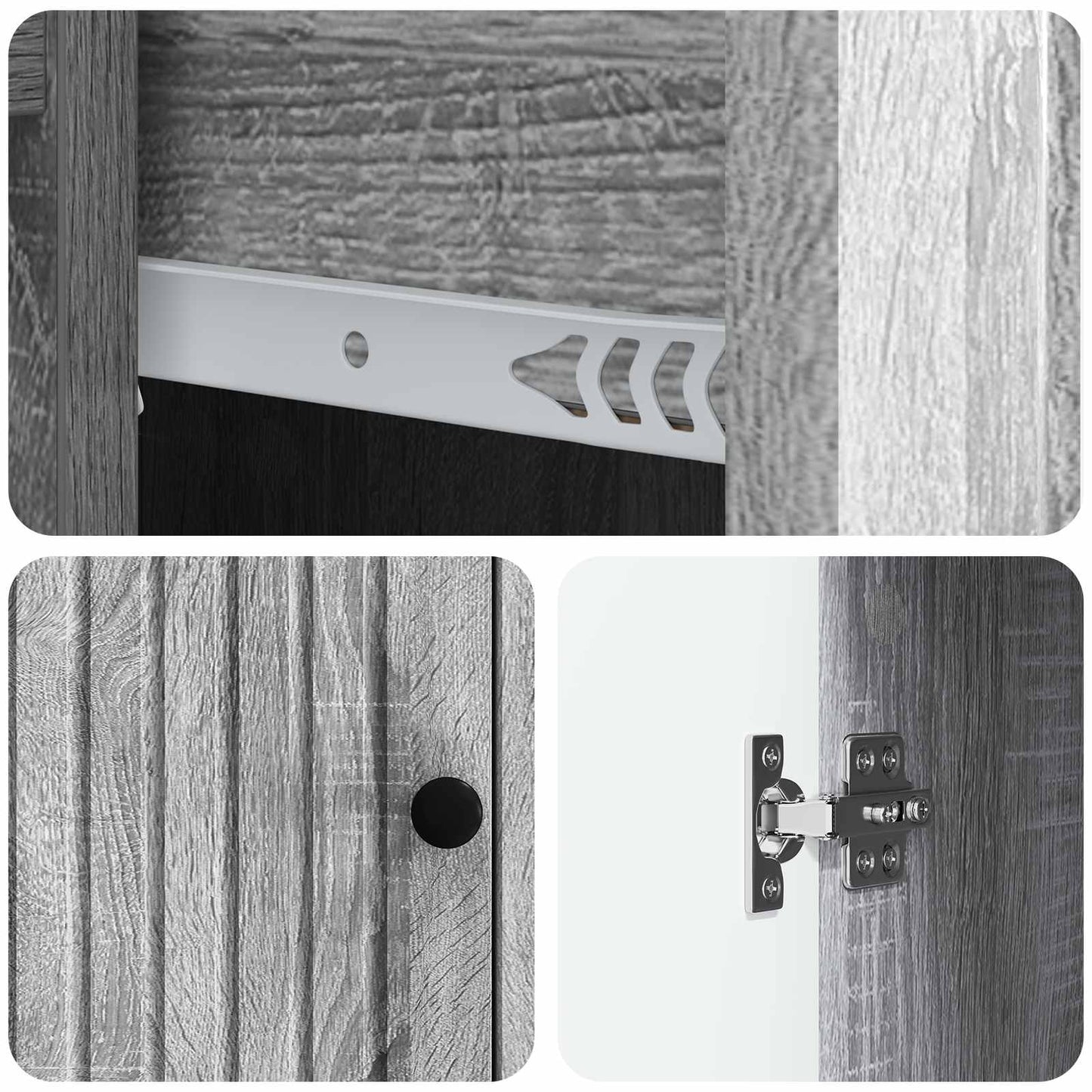 vidaXL Sideboard Grey Sonoma 66 x 34.5 x 90 cm Engineered Wood