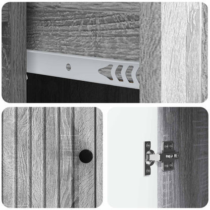 vidaXL Sideboard Grey Sonoma 66 x 34.5 x 90 cm Engineered Wood