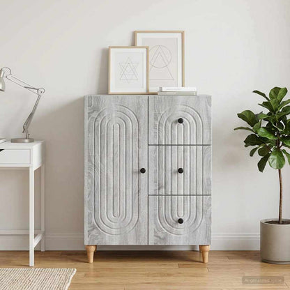 vidaXL Sideboard Grey Sonoma 66 x 34.5 x 90 cm Engineered Wood
