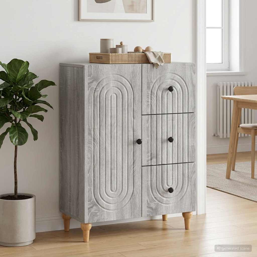 vidaXL Sideboard Grey Sonoma 66 x 34.5 x 90 cm Engineered Wood