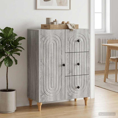 vidaXL Sideboard Grey Sonoma 66 x 34.5 x 90 cm Engineered Wood