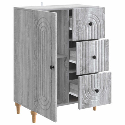 vidaXL Sideboard Grey Sonoma 66 x 34.5 x 90 cm Engineered Wood
