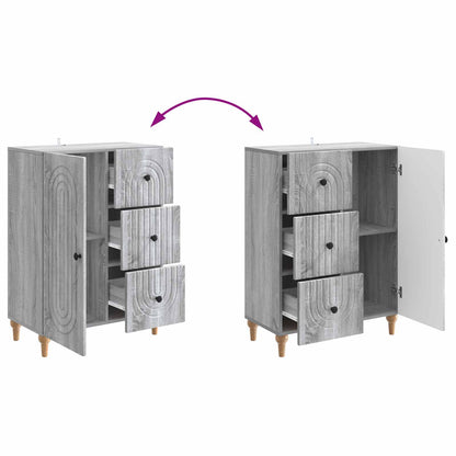 vidaXL Sideboard Grey Sonoma 66 x 34.5 x 90 cm Engineered Wood