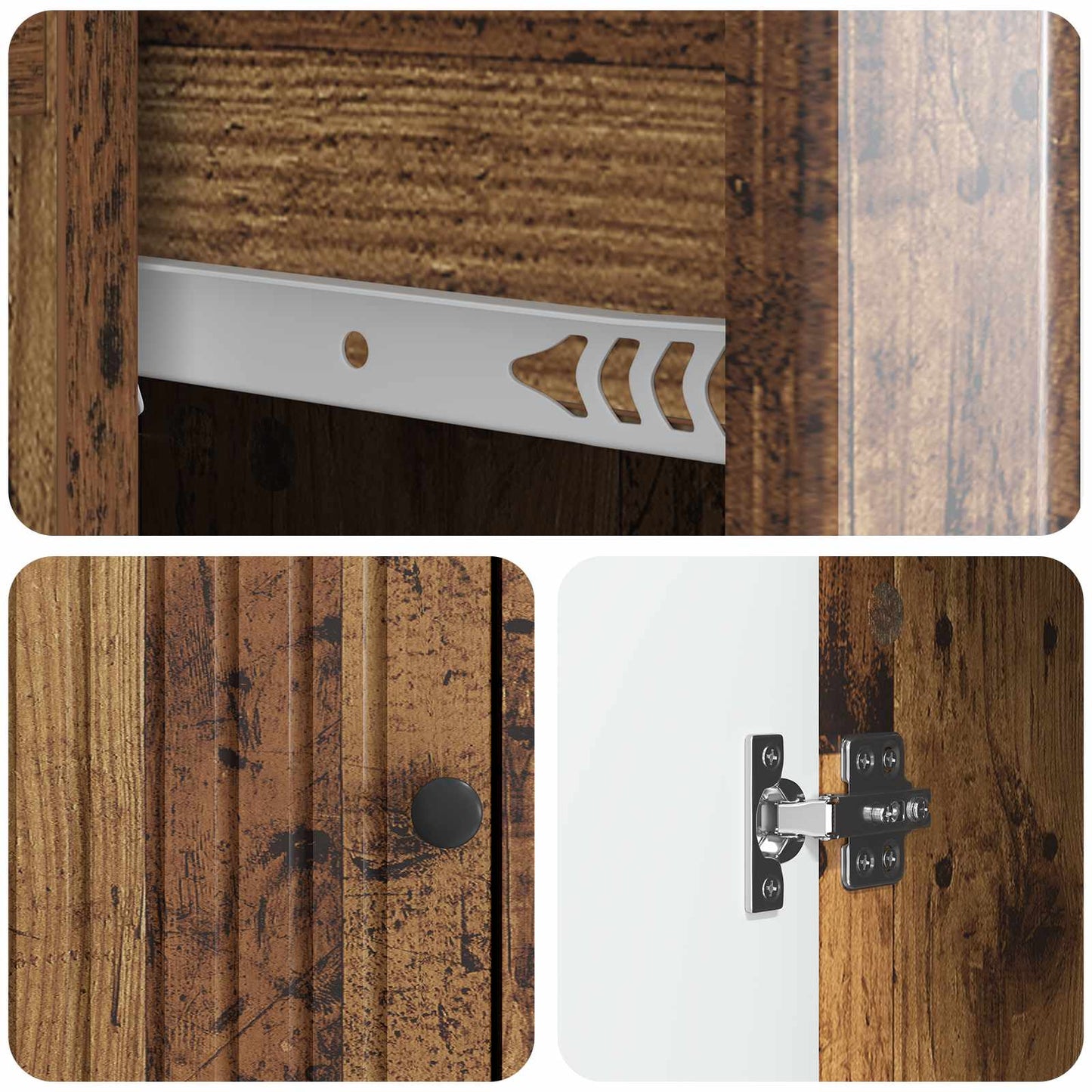 vidaXL Sideboard Old Wood 66 x 34.5 x 90 cm Engineered Wood