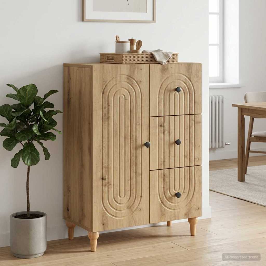 vidaXL Sideboard Artisan Oak 66 x 34.5 x 90 cm Engineered Wood
