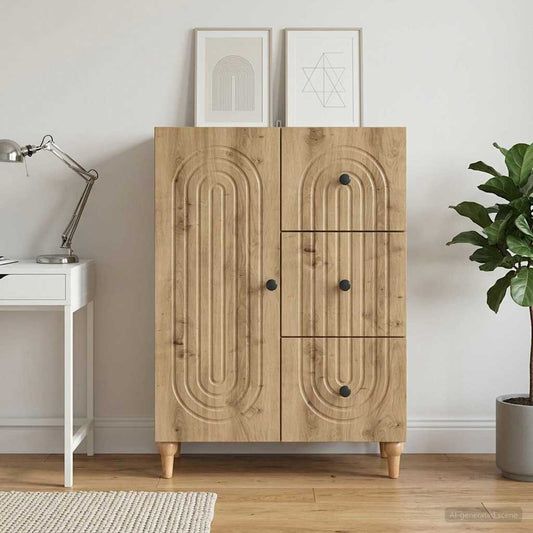vidaXL Sideboard Artisan Oak 66 x 34.5 x 90 cm Engineered Wood