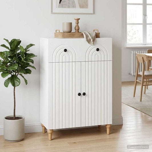 vidaXL Sideboard White 66 x 34.5 x 90 cm Engineered Wood