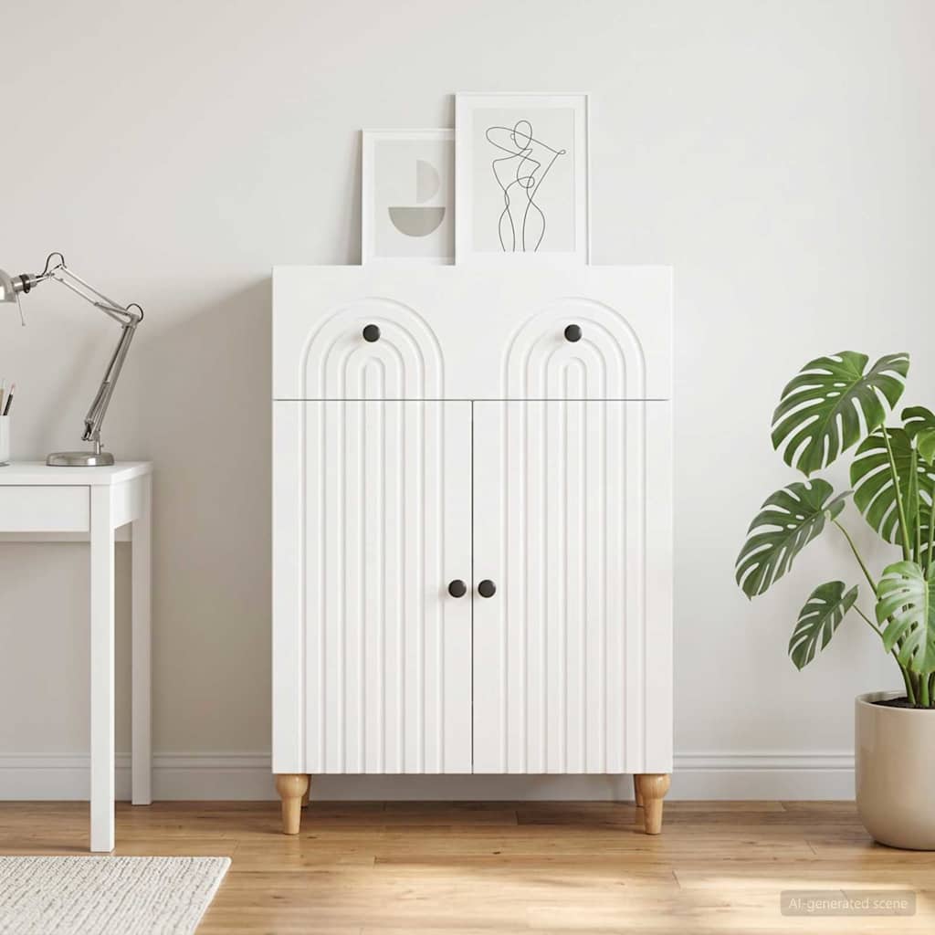 vidaXL Sideboard with Drawer White 66 x 34.5 x 90 cm Engineered Wood
