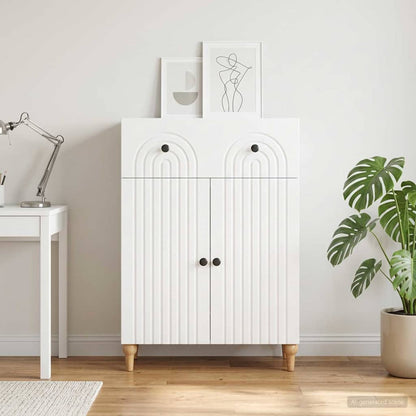 vidaXL Sideboard with Drawer White 66 x 34.5 x 90 cm Engineered Wood