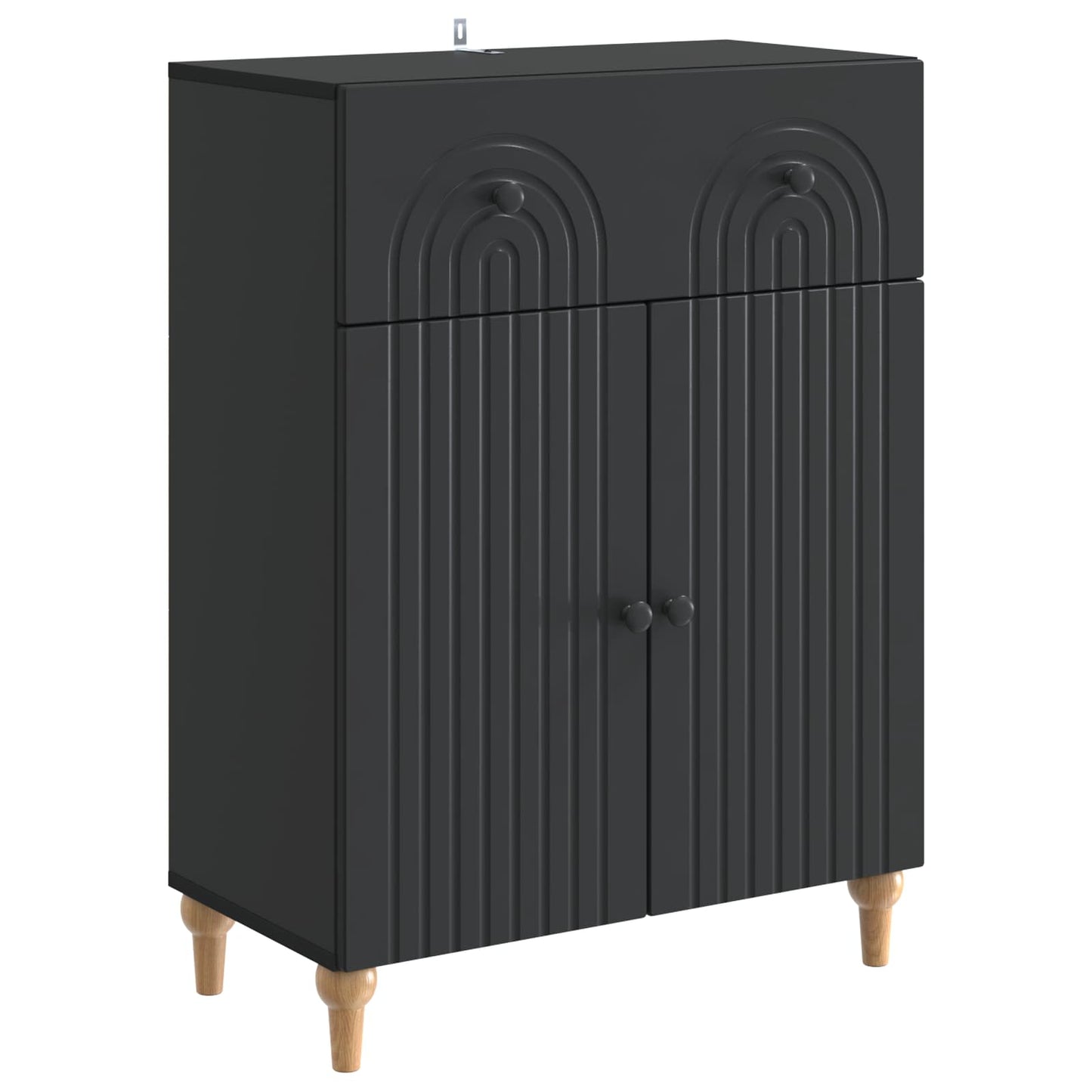 vidaXL Sideboard with Drawer Black 66 x 34.5 x 90 cm Engineered Wood