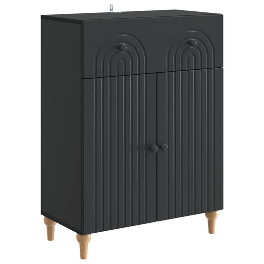 vidaXL Sideboard with Drawer Black 66 x 34.5 x 90 cm Engineered Wood