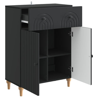 vidaXL Sideboard with Drawer Black 66 x 34.5 x 90 cm Engineered Wood