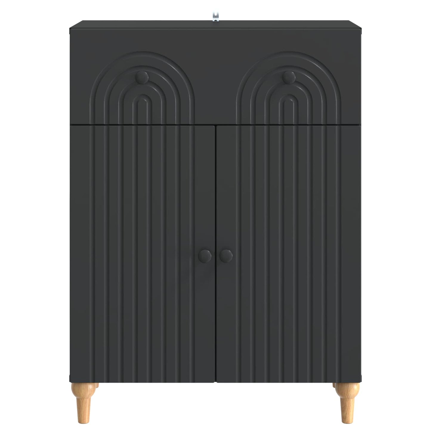 vidaXL Sideboard with Drawer Black 66 x 34.5 x 90 cm Engineered Wood