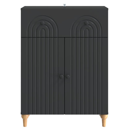 vidaXL Sideboard with Drawer Black 66 x 34.5 x 90 cm Engineered Wood