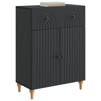 vidaXL Sideboard with Drawer Black 66 x 34.5 x 90 cm Engineered Wood