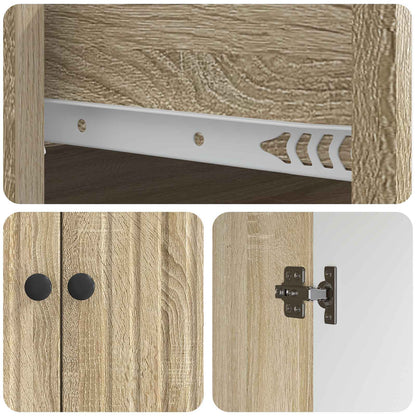 vidaXL Sideboard Sonoma Oak 66 x 34.5 x 90 cm Engineered Wood