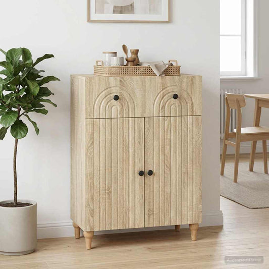 vidaXL Sideboard Sonoma Oak 66 x 34.5 x 90 cm Engineered Wood