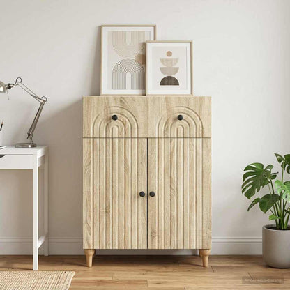 vidaXL Sideboard Sonoma Oak 66 x 34.5 x 90 cm Engineered Wood