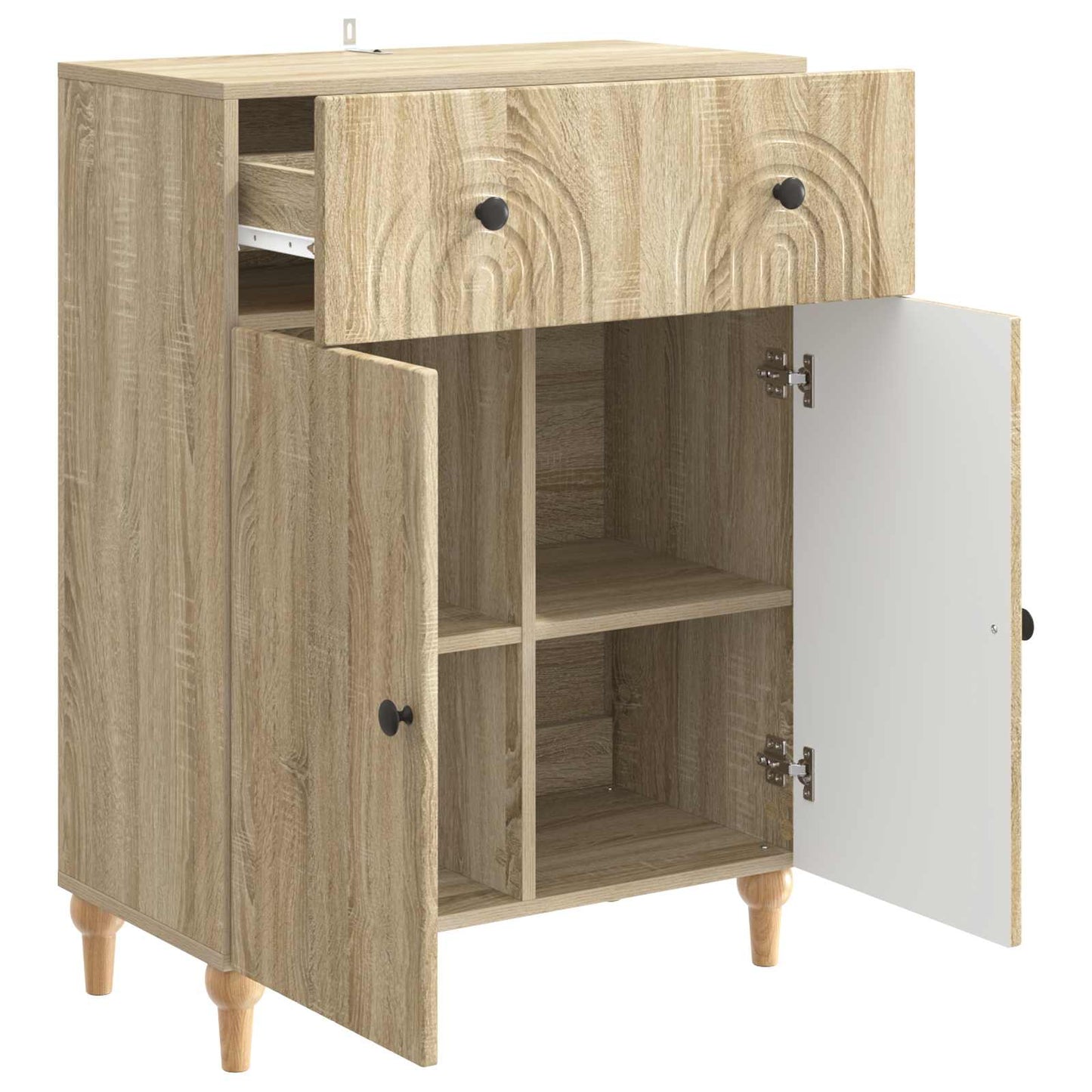 vidaXL Sideboard Sonoma Oak 66 x 34.5 x 90 cm Engineered Wood