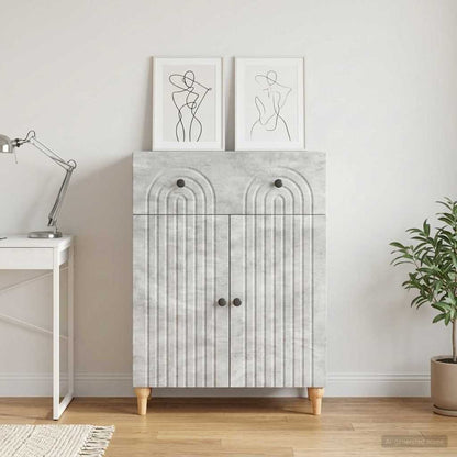 vidaXL Sideboard Concrete Grey 66 x 34.5 x 90 cm Engineered Wood