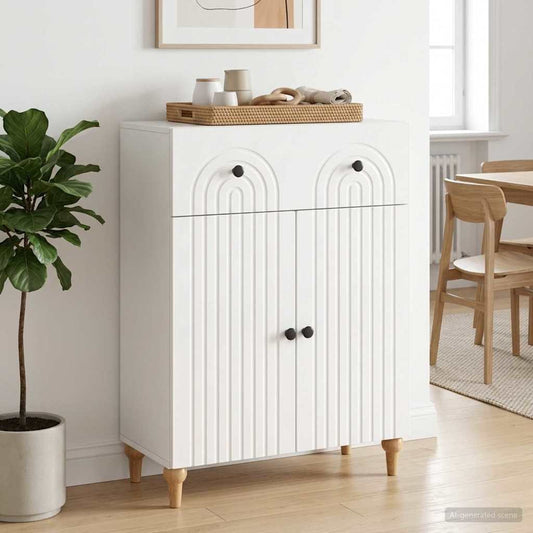 vidaXL Sideboard High Gloss White 66 x 34.5 x 90 cm Engineered Wood