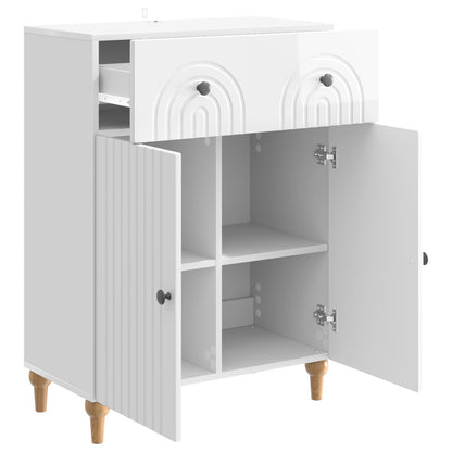 vidaXL Sideboard High Gloss White 66 x 34.5 x 90 cm Engineered Wood