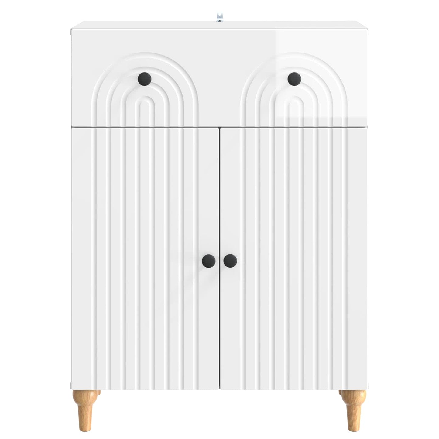 vidaXL Sideboard High Gloss White 66 x 34.5 x 90 cm Engineered Wood
