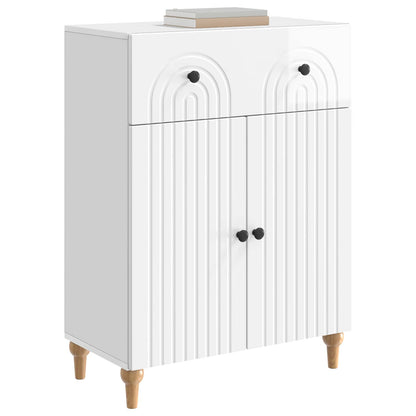vidaXL Sideboard High Gloss White 66 x 34.5 x 90 cm Engineered Wood