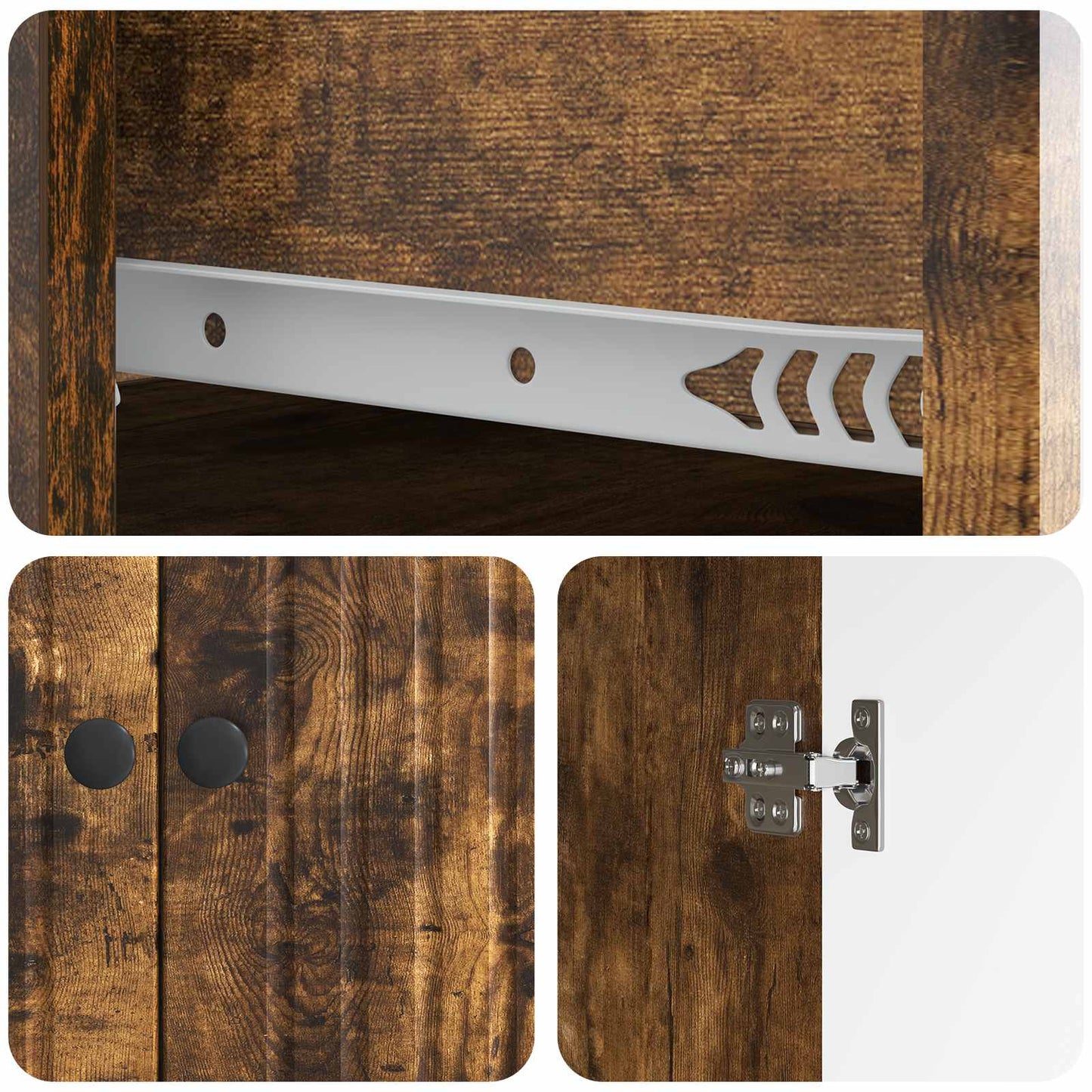 vidaXL Sideboard Smoked Oak 66 x 34.5 x 90 cm Engineered Wood